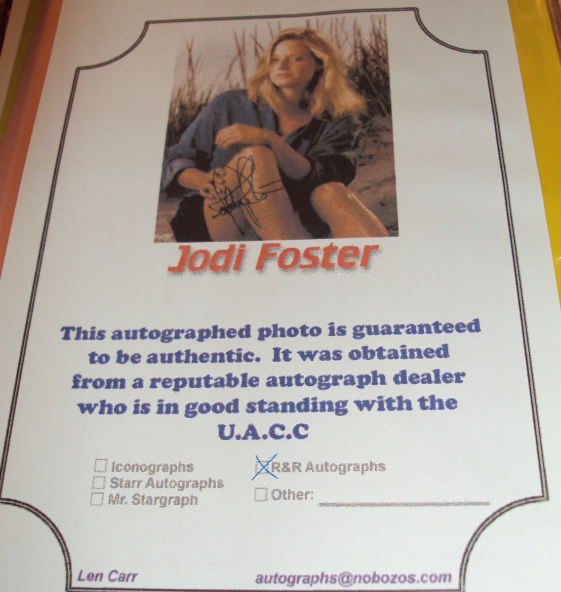 JODIE FOSTER W/COA | eBay JODIE FOSTER W/COA | eBay