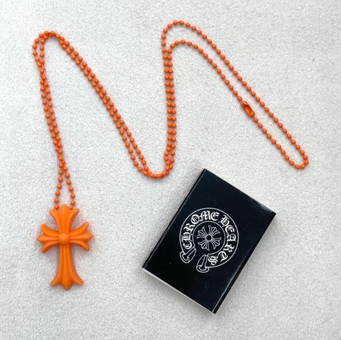 Chrome Hearts 2025 Silichrome CH Cross Pendant Orange 150278528 | eBay