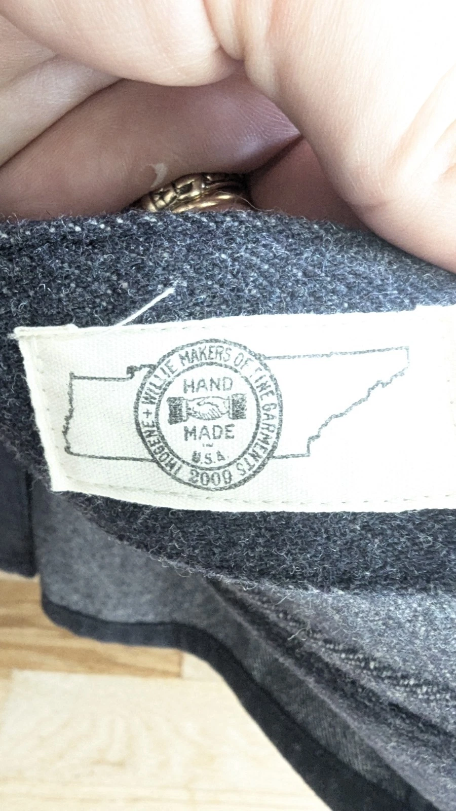 Hand Made In USA Imogene + Willie Wool Chore Jacket Men's SMALL Blue Black  image 4