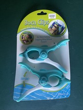 NEW Boca Clips - Dolphin Beach Towel Holders, Set of 2 Porpoises Aqua Unused