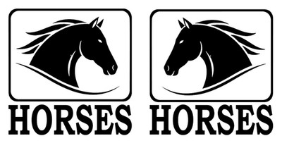 2 X GROSSE PFERDE VINYL AUFKLEBER STICKER GRAFIK PFERDEBOX VAN ANHÄNGER REITER