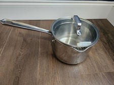 Emeril 3Qt Sauce Pan Pot Double Pour Spout Stainless Steel Copper Core With Lid