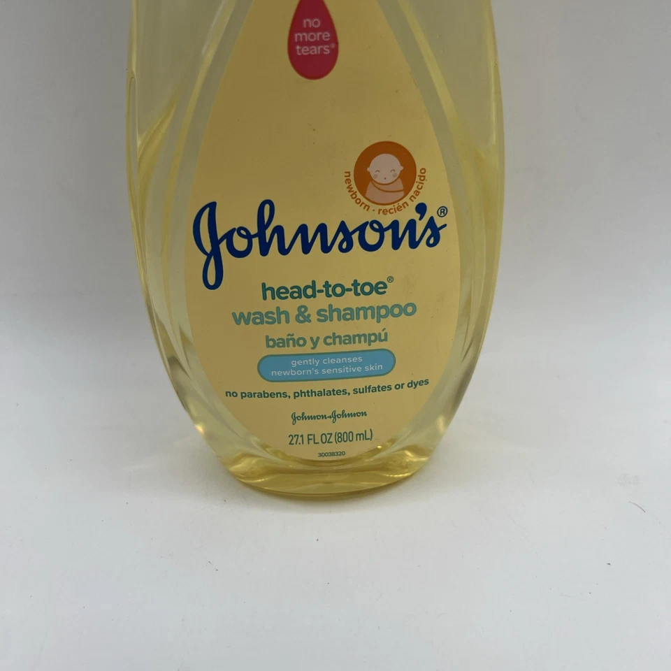 Champú de lavado corporal para bebé Johnson's Head to Toe 27,1 OZ hipoalergénico sin desgarros Foto 2 de 4
