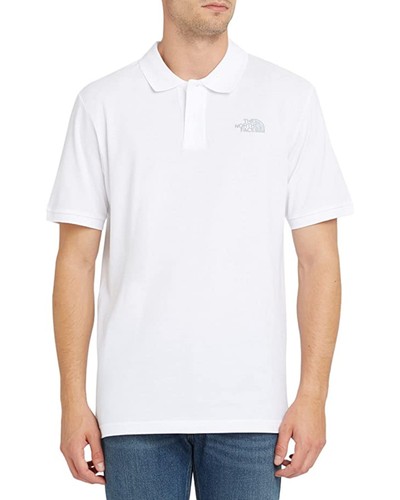 Polo Maglia UOMO The North Face Bianco PIQUET M Regular Cotone