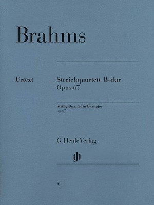 Brahms String Quartet in B-flat Major Op 67 Henle Urtext Sheet Music Book
