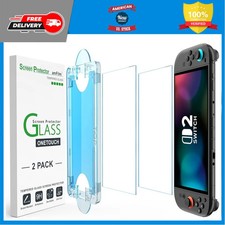 amFilm Auto Alignment Screen Protector for Nintendo Switch 2 2 Pack