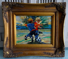 Ölgemälde Ölbild Genremalerei Gemälde Barock Holzrahmen 40x34 Spielende Kinder