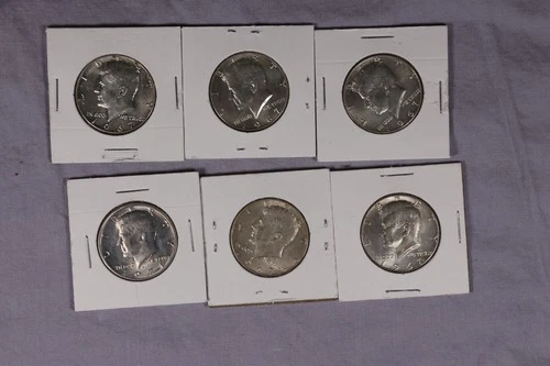 Lot  Of  6 1967. Kennedy   Uncirculated half dollar  50 cents