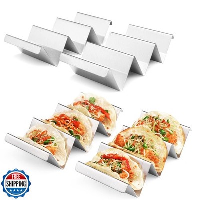 ARTTHOME. Taco Holders 4 Packs - Stainless Steel Taco Stand Rack Tray Style, 