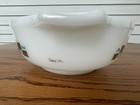 Vintage Glasbake Inland Gold Turquoise 2 QT Bowl  J-2318 Thumbprint Handles Htf — photo 5