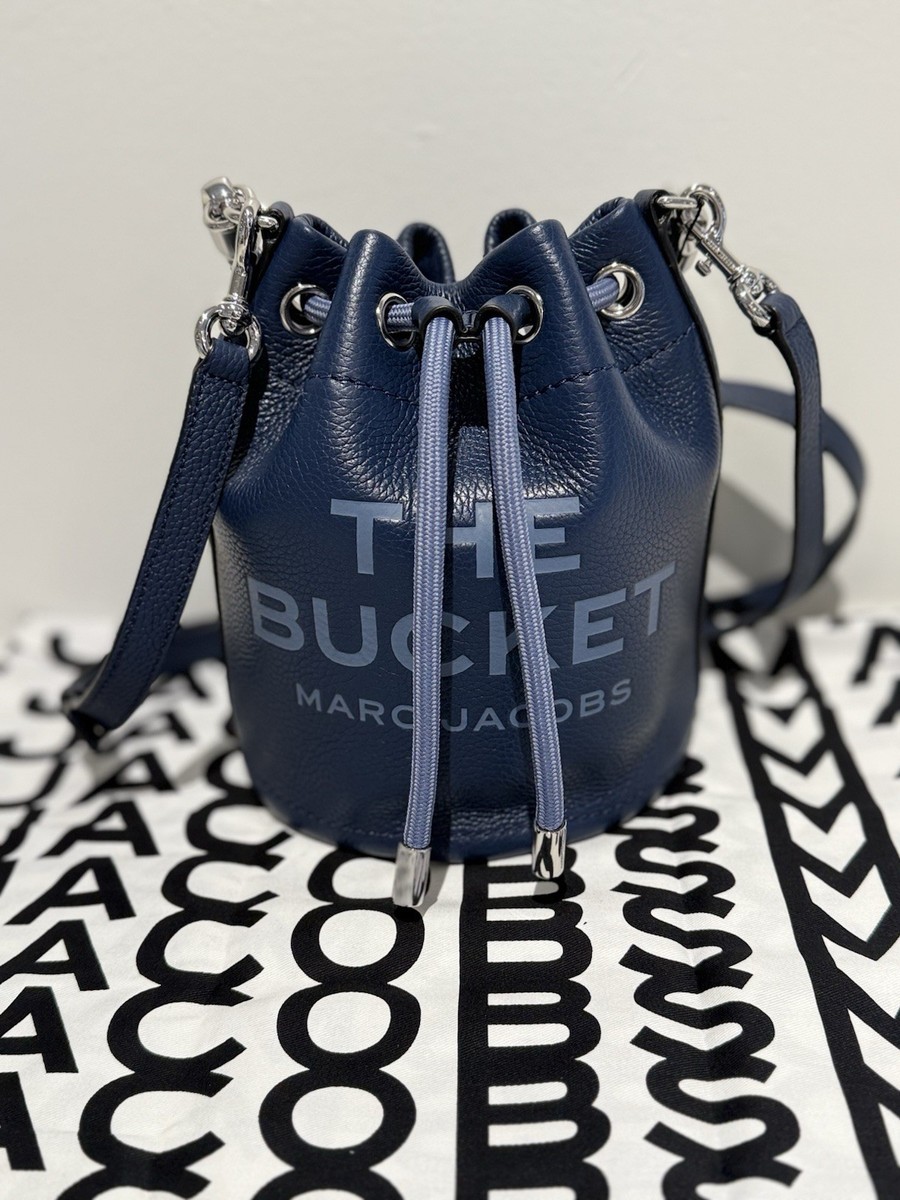 NWT Marc Jacobs Medium Leather The Bucket Bag - Blue Sea | eBay