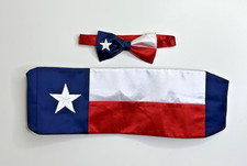 Texas Flag Red White Blue Star Tuxedo Cummerbund  Bowtie Set Lonestar Flag