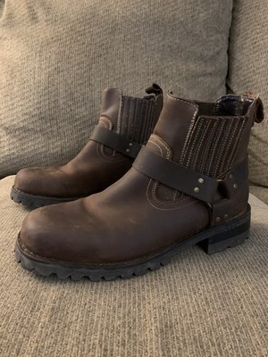 GBX  Mens Leather Moto Harness  Brown Boots Size 9M.  Great Shape   