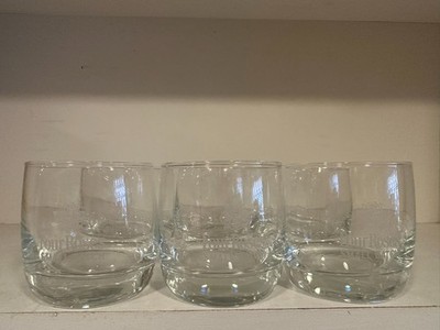 Set of 6 Etched Four Roses Bourbon Whiskey Small Batch Rocks Glasses