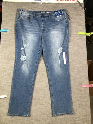 Arizona Jean Co Jeans Mens 46x34 Blue Athletic Taper Distressed Advance Flex 360