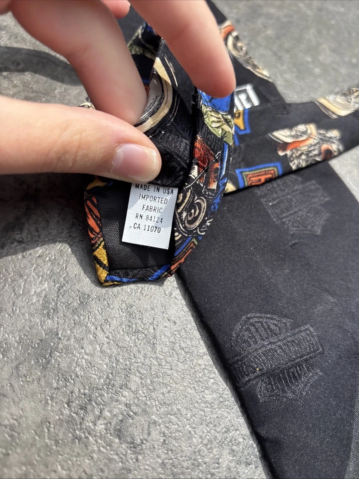 Corbata Harley Davidson Ralph Marlin Silk 1994 vintage hecha en EE. UU. Foto 3 de 4