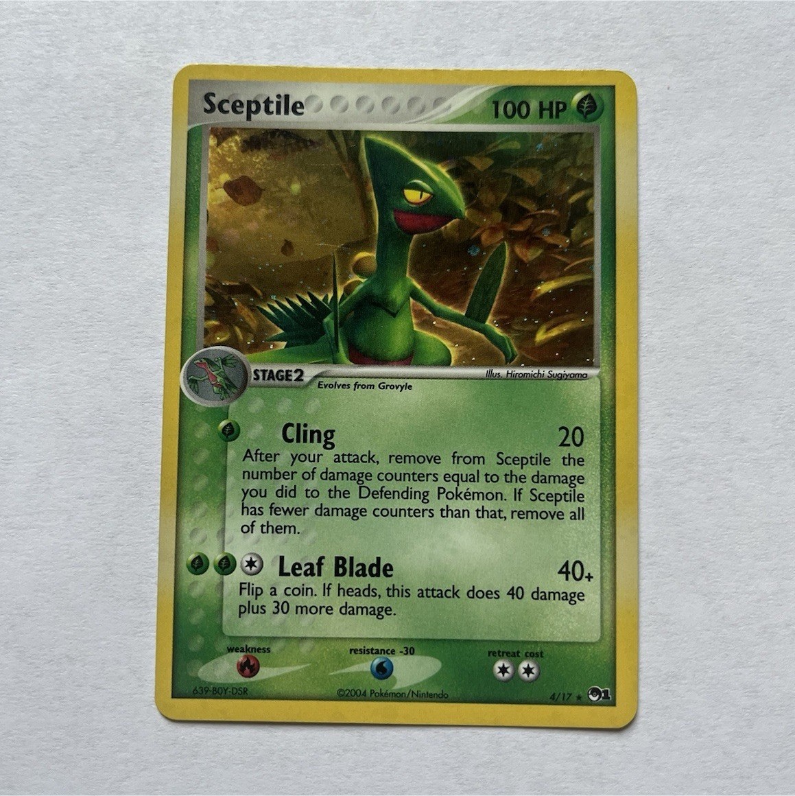 *Print Error and Swirl* Pokémon Sceptile 4/17 POP Series 1 Holo 2004 