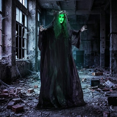 170 cm lebensgroßes animiertes Gespenst mit Werwolf Maske, gruseliges Halloween Animatronics