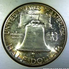 1949 P ** Franklin Half Dollar ** FBL & Attractive Album Toning)