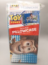 Disney Pixar Toy Story Pillowcase   Woody Buzz Rex   Cotton Rich   Standard Size