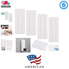 Self Adhesive Power Strip Holder 4 Pack - No Drill Extension Block Wall Mount...