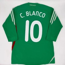 C. Blanco #10 Mexico 2008/2009 Home ORIGINAL Adidas Long Sleeve Soccer Jersey M