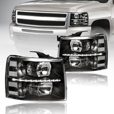 LED DRL Headlights Assembly Fit 07-13 Chevy Silverado 1500 2500HD 3500HD NOT Fit