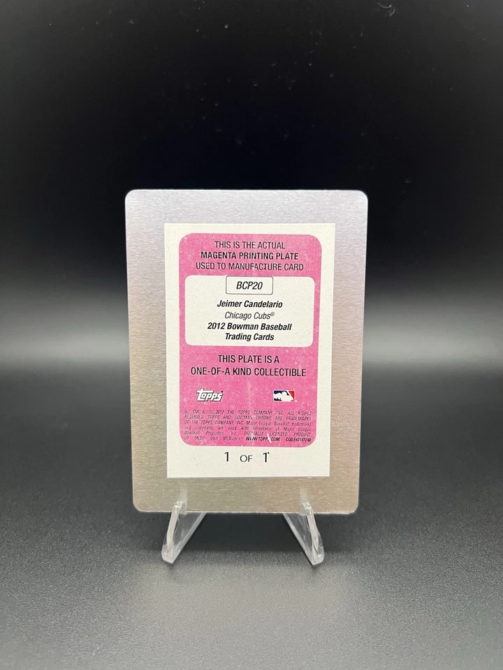2012 Bowman Chrome Prospect Auto Magenta Printing Plate 1/1 Jeimer Candelario RC - Image 2 of 2
