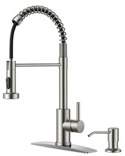 Kitchen Faucet with Soap Dispenser, Single Handle, Brushed Nickel