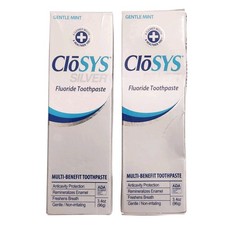 2-Pack CloSYS Silver Fluoride Toothpaste for Adults 55 , 3.4 oz Gentle Mint