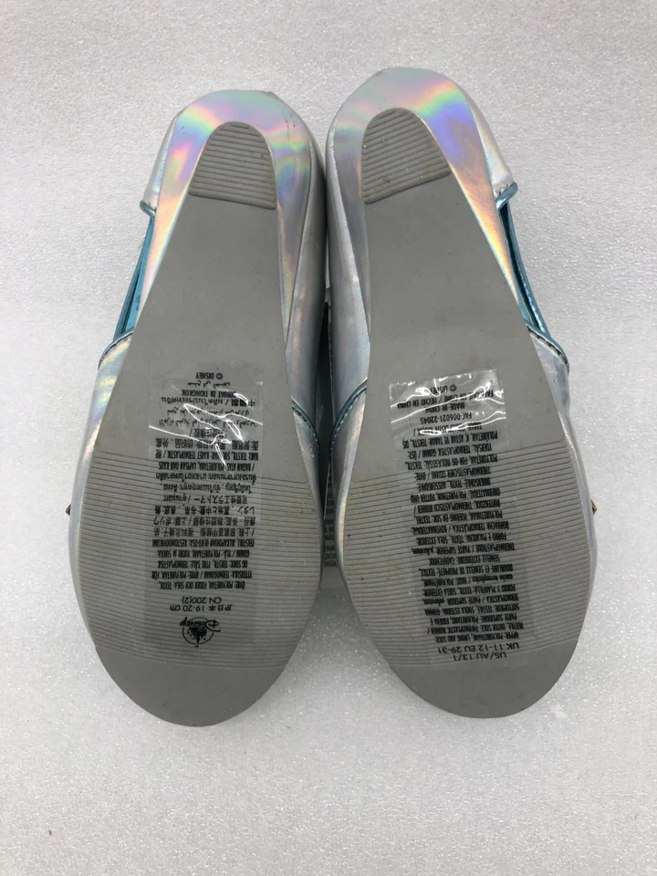 Disney Talla 13/1 Disfraz de Elsa Planos Plata Brillante Copo de Nieve Niñas Zapatos de Vestir Foto 4 de 4