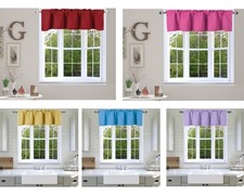 1 VERSATIL THERMAL SOLID VALANCE WINDOW ROD POCKET BATHROOM DECORATIVE TVLO-18"