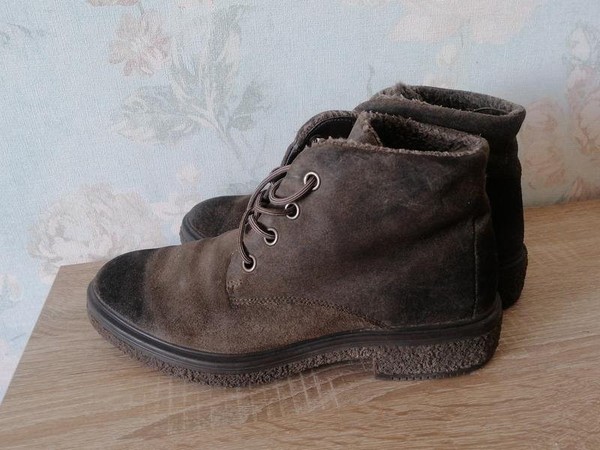 Women Ecco Boots Khaki Suede 41
