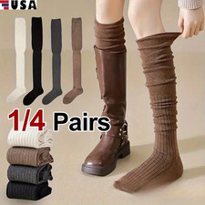 4Pairs Girls Ladies Women Thigh High Over the Knee Socks Long Stockings Warm USA