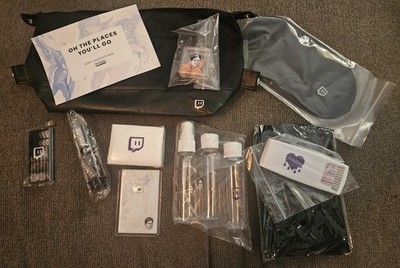 Twitch Video Game Streaming Employee Gift Tolitrees Travel Supply Bag Kit RARE 