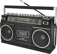 Cassette Player Boombox with Bluetooth, AM/FM/SW Radio Record to USB, 24W Ster