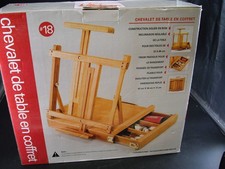 Wooden box table easel w/storage drawer portable artist easel/supply drawer MJ5