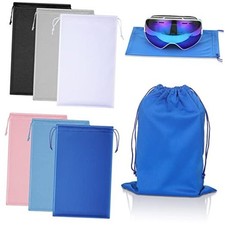6 Pieces Microfiber Ski Goggle Bag Protection Bag for Winter Ski 6 Colors
