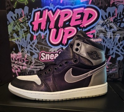 Jordan Air Jordan 1 Retro High OG Satin Shadow High Top Black Silver White