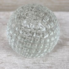 Vintage Clear Glass Golf Ball Paperweight Made in Taiwan Textured
