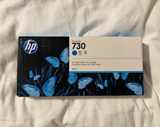 HP DesignJet 730 Cyan Ink Cartridge 300ml Hi-yield P2V68A OEM Sealed Exp 11/25