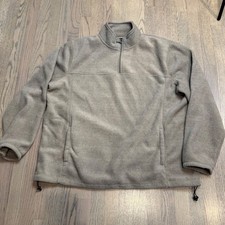 Croft  Barrow Mens XXL Pullover Fleece Quarter Zip Sweater Beige