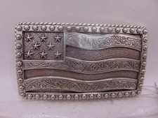 Justin Flying High Belt Buckle Made In USA Flag Western Rodeo Cowboy