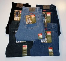 New Wrangler Five Star Regular Fit Jeans Men’s Sizes Five Colors 100% Cotton 