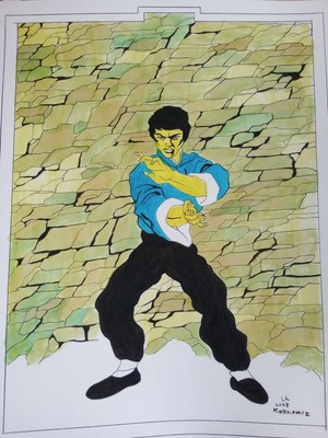 Bruce Lee 11x14 ORIGINAL COLOR ILLUSTRATION By Luke