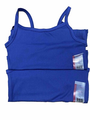 NO BOUNDARIES JUNIOR S RIB CAMI Tank TOP Blue XS (1) NWT 2 Pack