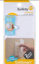 Safety First Outsmart Outlet Shield 2-Pack HS275 Outlet Covers White Decoy Panel