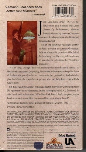 Irma la Douce (VHS, 1963) (Jack Lemmon Shirley MacLaine, Bruce Yarnell) NIB - Picture 2 of 3