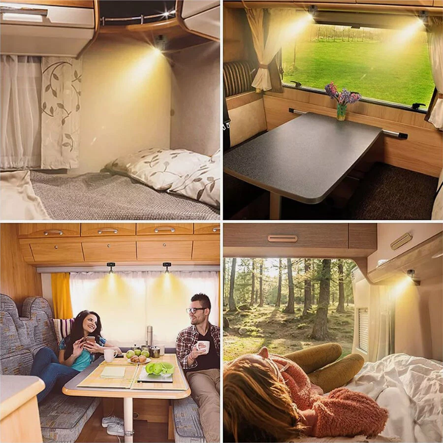 LED Reading Light Spotlight USB Dimmable Bedside Lamp RV Yacht Touch Lamp 12-24V - Image 2 of 4