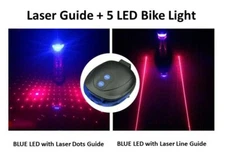 Cycling Bicycle Bike Rear Tail Safety Warning 5 LED+ Laser Flashing Lamp Light